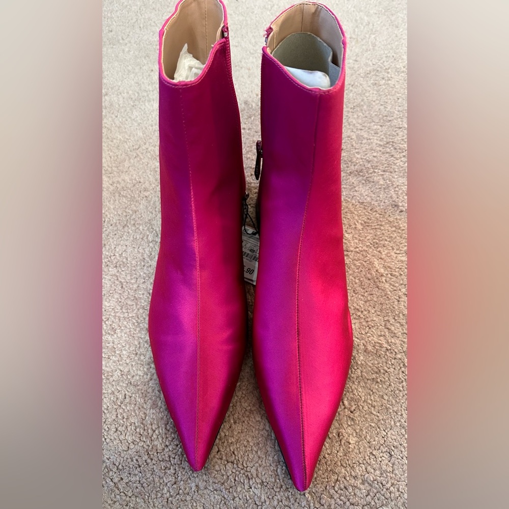 Zara NWT Pink Pointed Ankle Boots